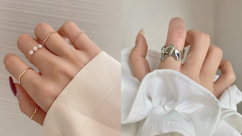 指輪の重ね付け