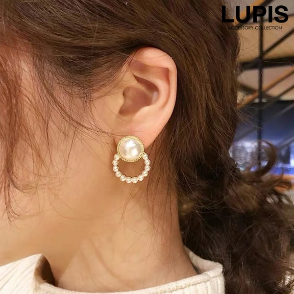 ダブルサークルパールピアス | 激安ピアスの通販販売 - ルピス(LUPIS)